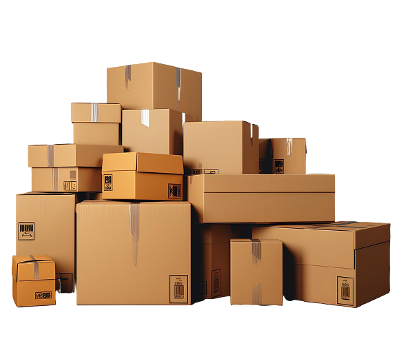 Stack of moving boxes